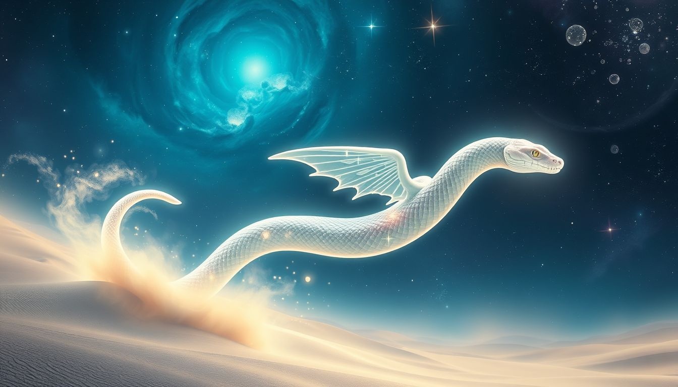 Le serpent du désert volant symbolise souvent une fuite impossible.