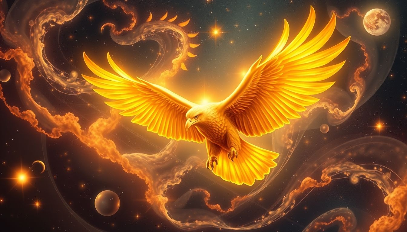 L’aigle doré symbolise la conquête ultime et la prospérité.