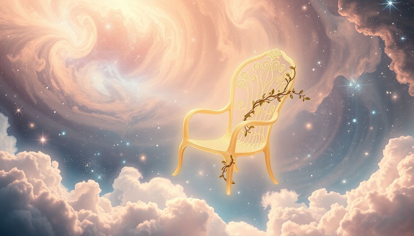 Une chaise de jardin neuve symbolise un renouveau apaisant.