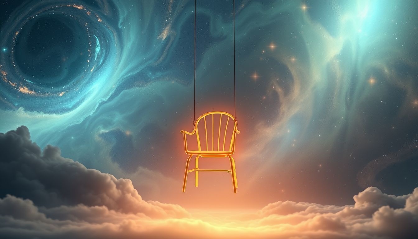 Une chaise de jardin vide symbolise une nouvelle opportunité à accueillir.