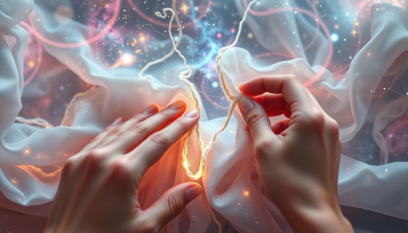 Coudre un ourlet symbolise la volonté de réparer et renforcer.