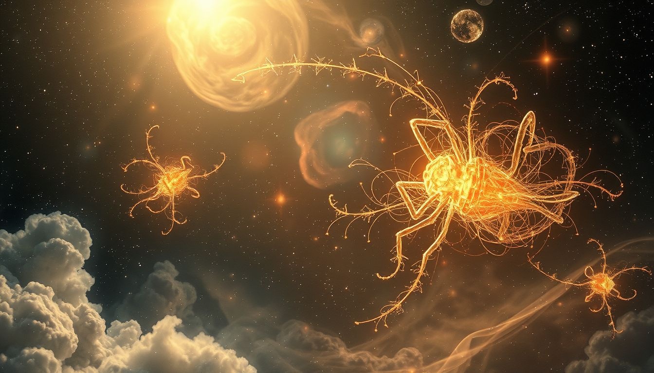 Les criquets symbolisent la transformation intérieure et l'adaptation vitale.