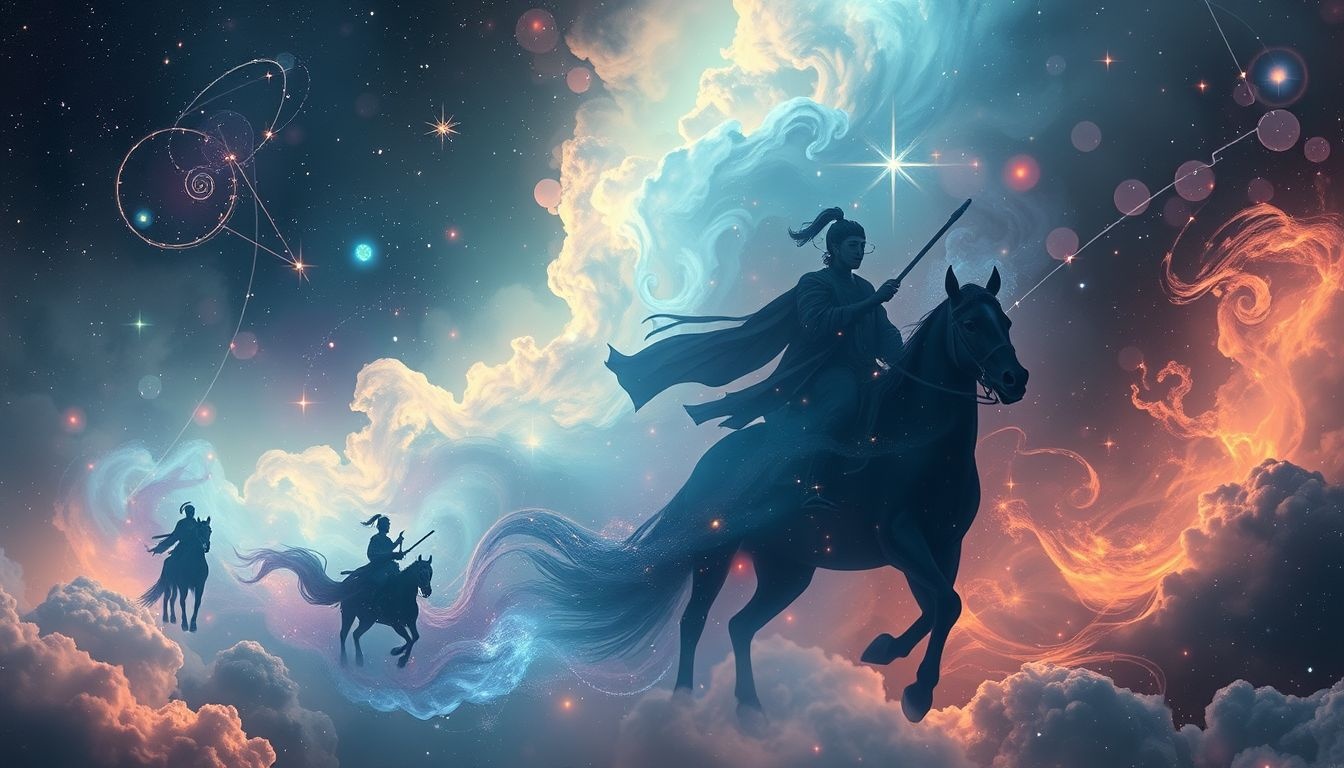 Dans certaines cultures, le cavalier solitaire symbolise la quête spirituelle.