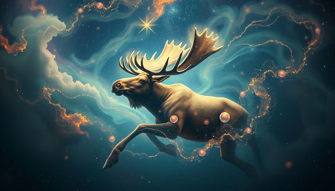 L'élan qui se noie symbolise une lutte émotionnelle intense et complexe.