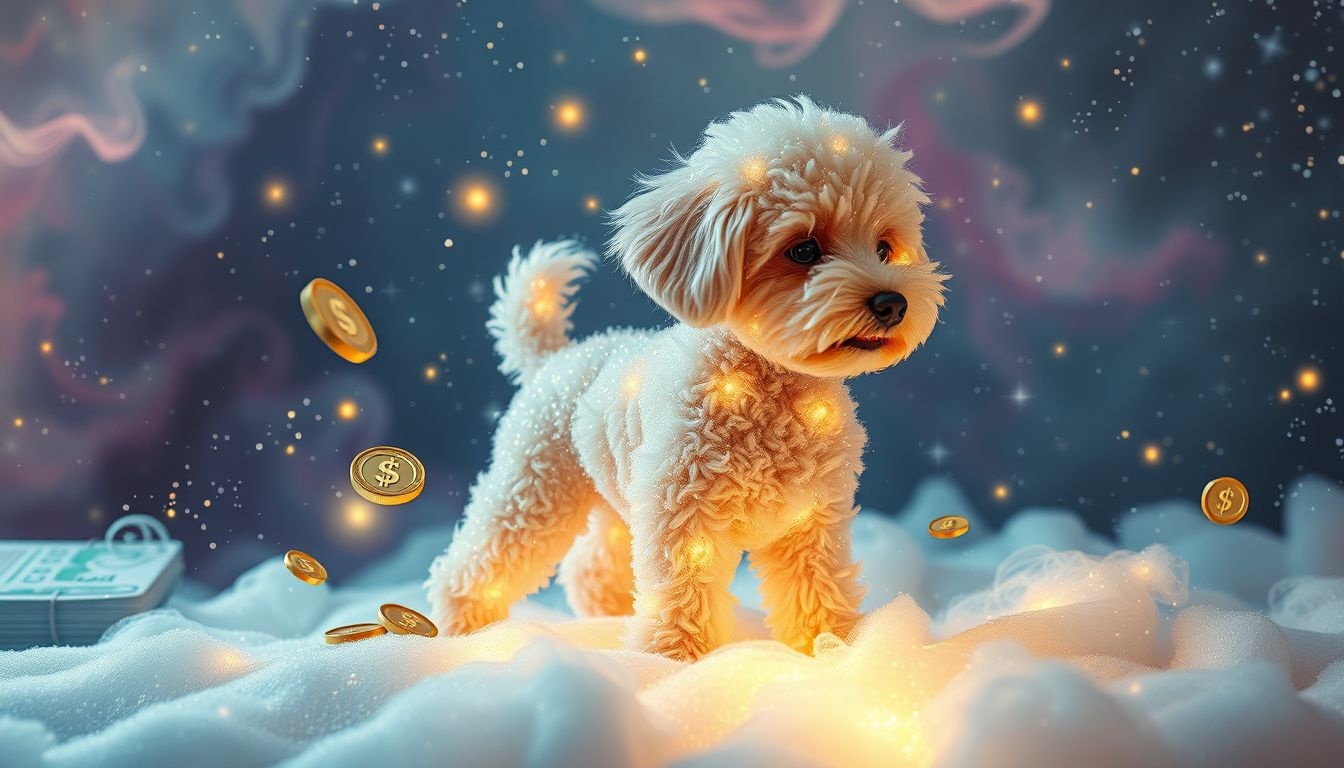 Le caniche miniature symbolise souvent prudence et gestion financière avisée.