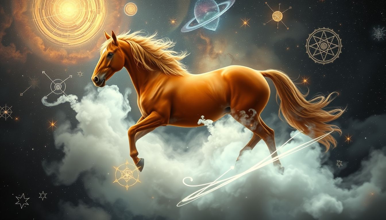 Le cheval brun symbolise la force intérieure et les désirs inconscients.
