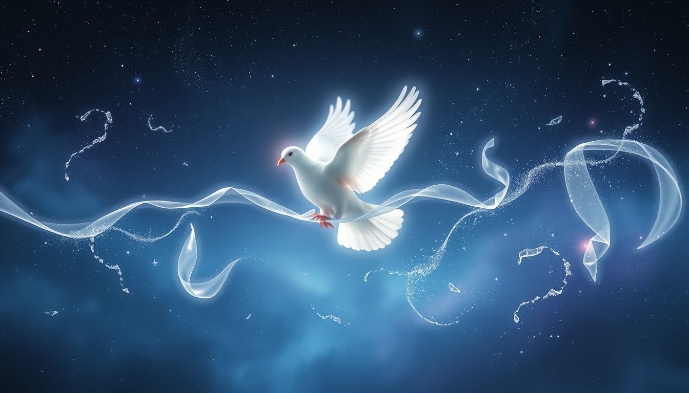 Le pigeon incarne l'espoir de paix et de réconciliation durable.