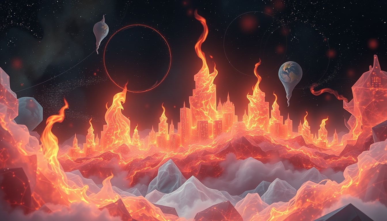 Rêver d’incendie urbain symbolise souvent un conflit intérieur intense.