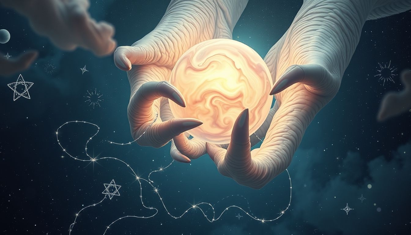 Les pattes d'oiseaux géantes symbolisent un pouvoir inhabituel et dominant.