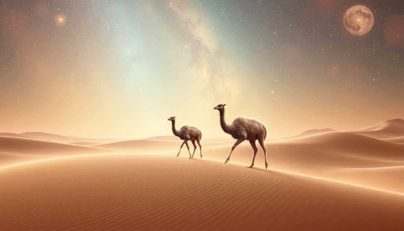 Rêver d’émeus désertiques symbolise la résilience face à l’adversité.