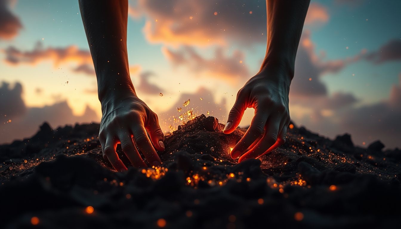 Rêver d'enfouir reflète un engagement actif dans un travail ardu.