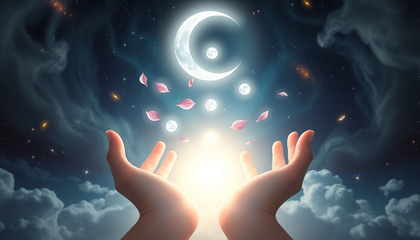 Rêver d'offrandes à la lune symbolise une profonde gratitude spirituelle.
