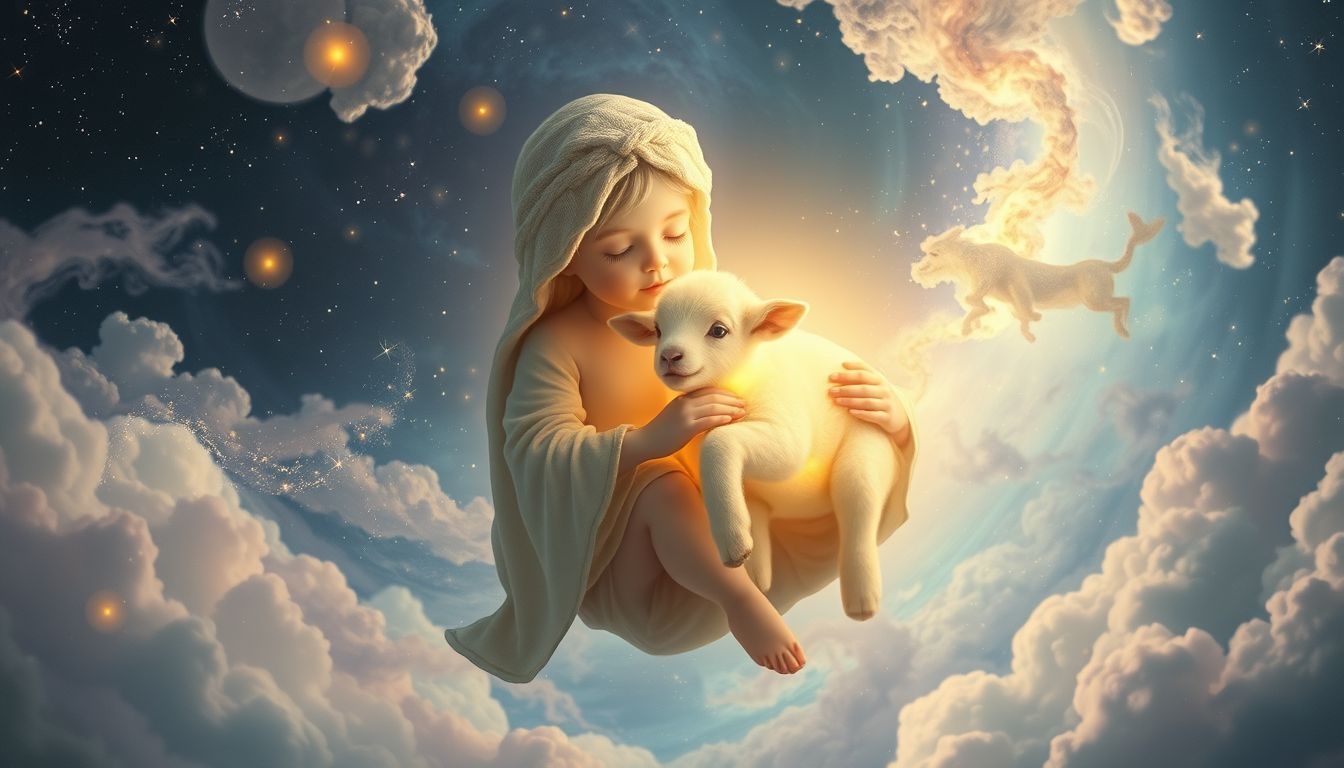 Rêver d’un berger et d’un agneau symbolise l’innocence fragile.