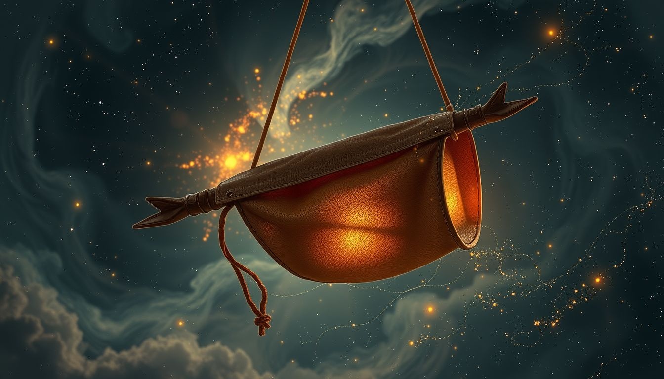 Le carquois en cuir symbolise habileté et savoir-faire ancestral.