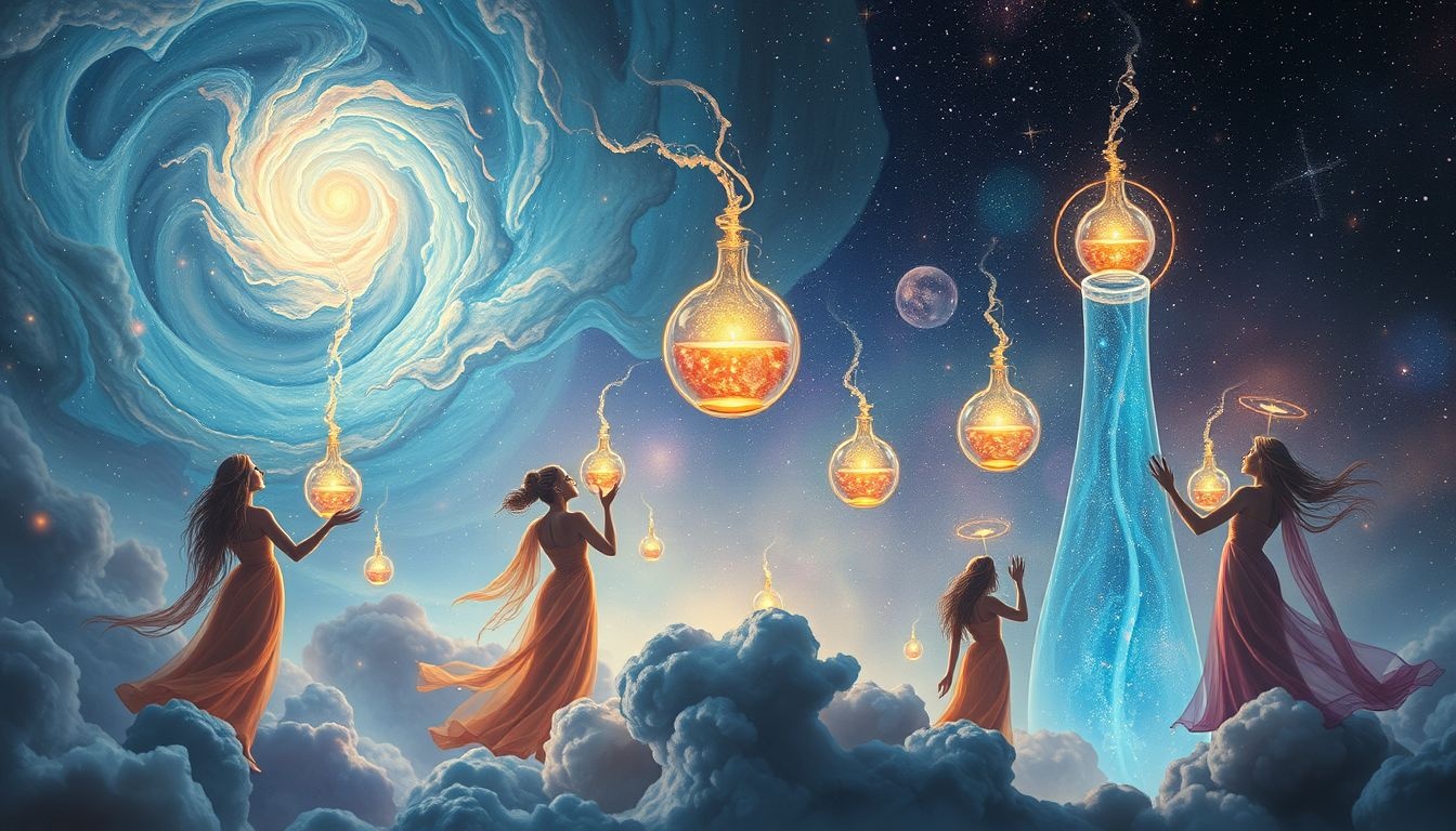 L'élixir de vie symbolise partage, générosité et espoir universel.