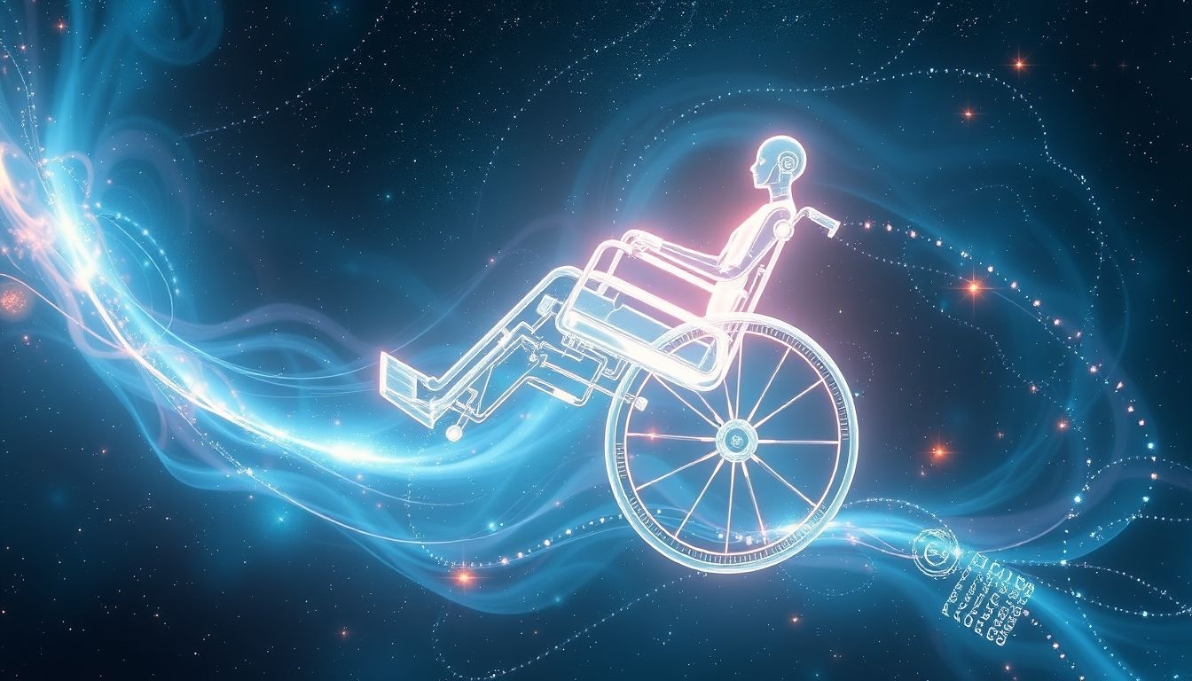 Rêver d’un fauteuil roulant high-tech symbolise autonomie et innovation.