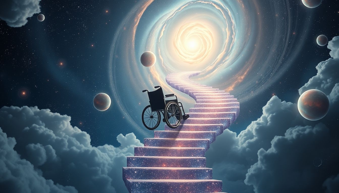 Rêver d’un fauteuil roulant descendant des escaliers symbolise vulnérabilité face au danger.