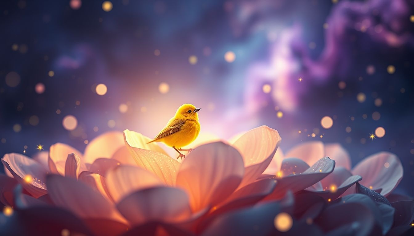 Rêver d’un oiseau jaune minuscule symbolise la joie discrète.