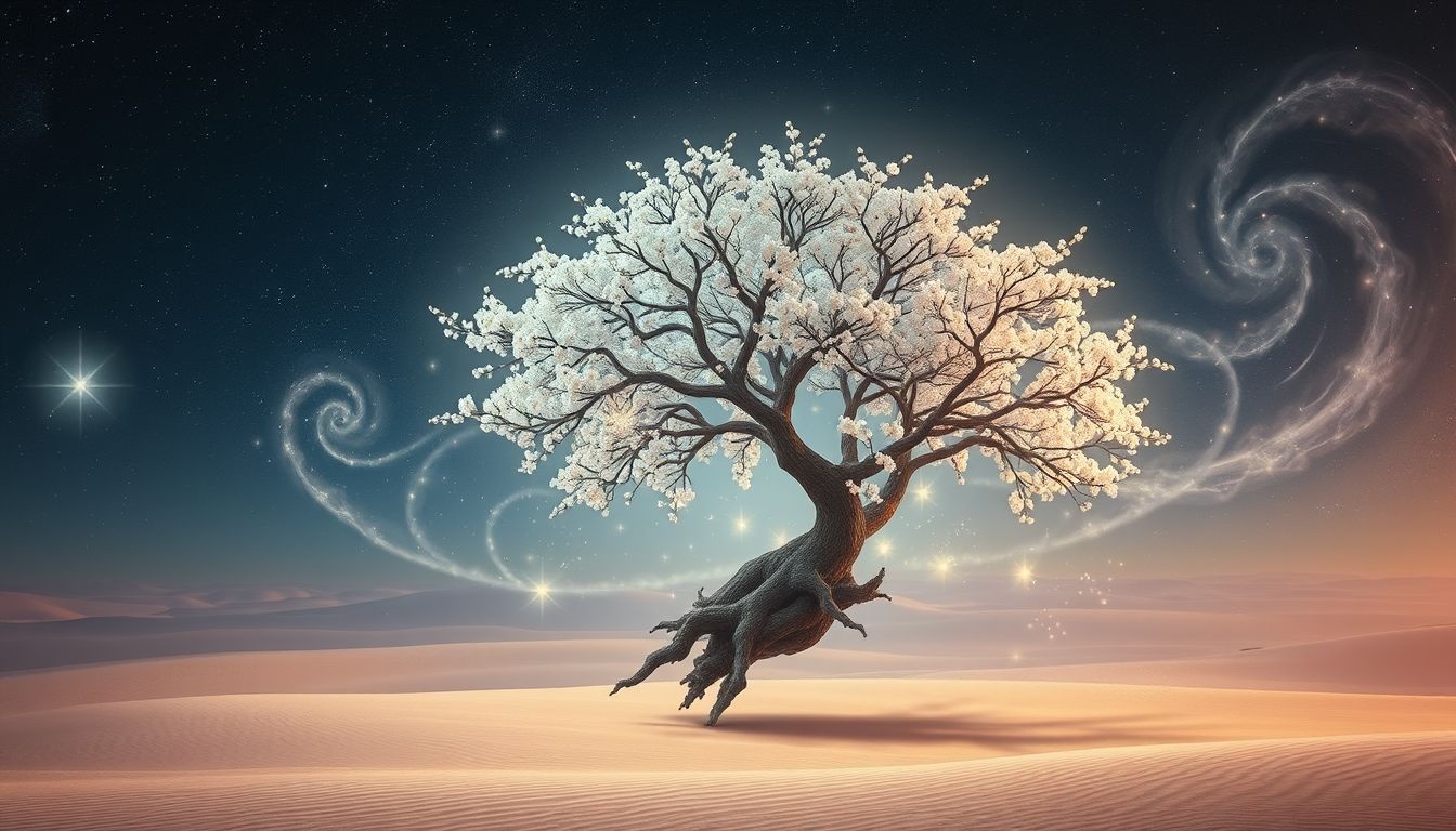 Rêver d’un prunier désertique symbolise l’espoir persistant malgré l’adversité.
