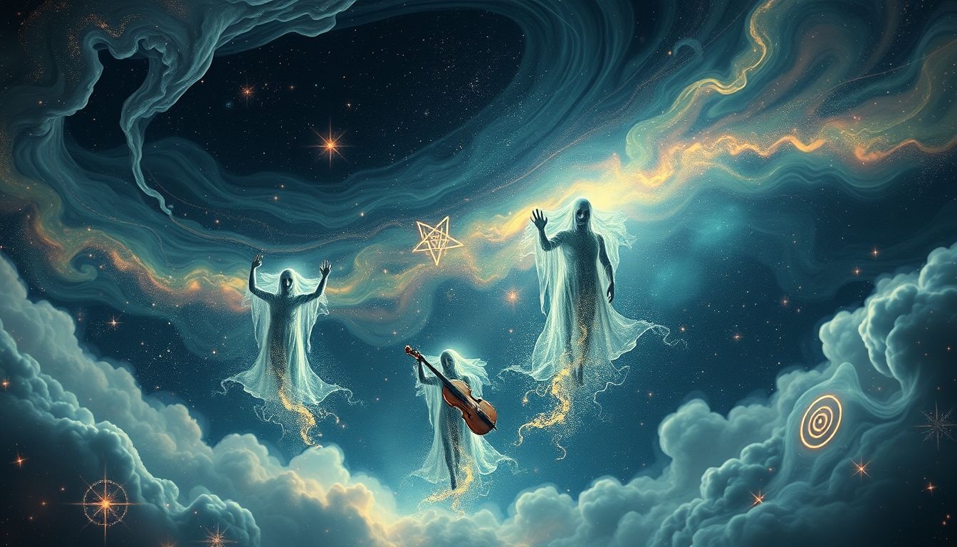 Rêver d'un quatuor effrayant révèle un conflit intérieur profond.