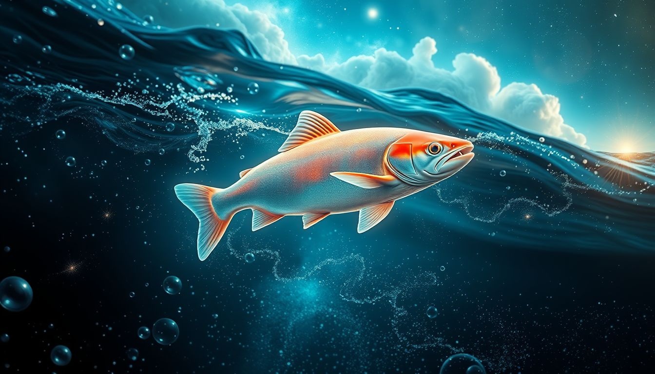 Rêver d'un saumon symbolise la force face aux défis persistants.