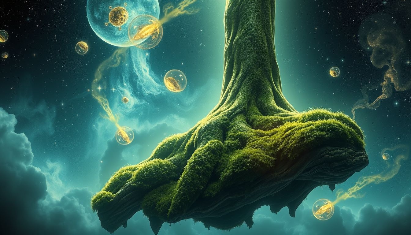 Un tronc moussu symbolise la patience nécessaire à la croissance durable.