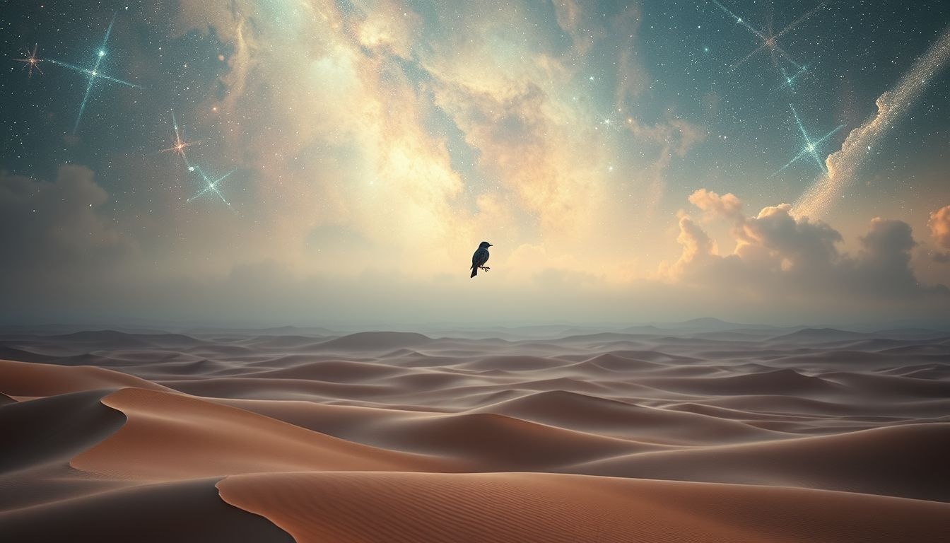 Rêver d'alouette en désert symbolise solitude et manque d'inspiration.