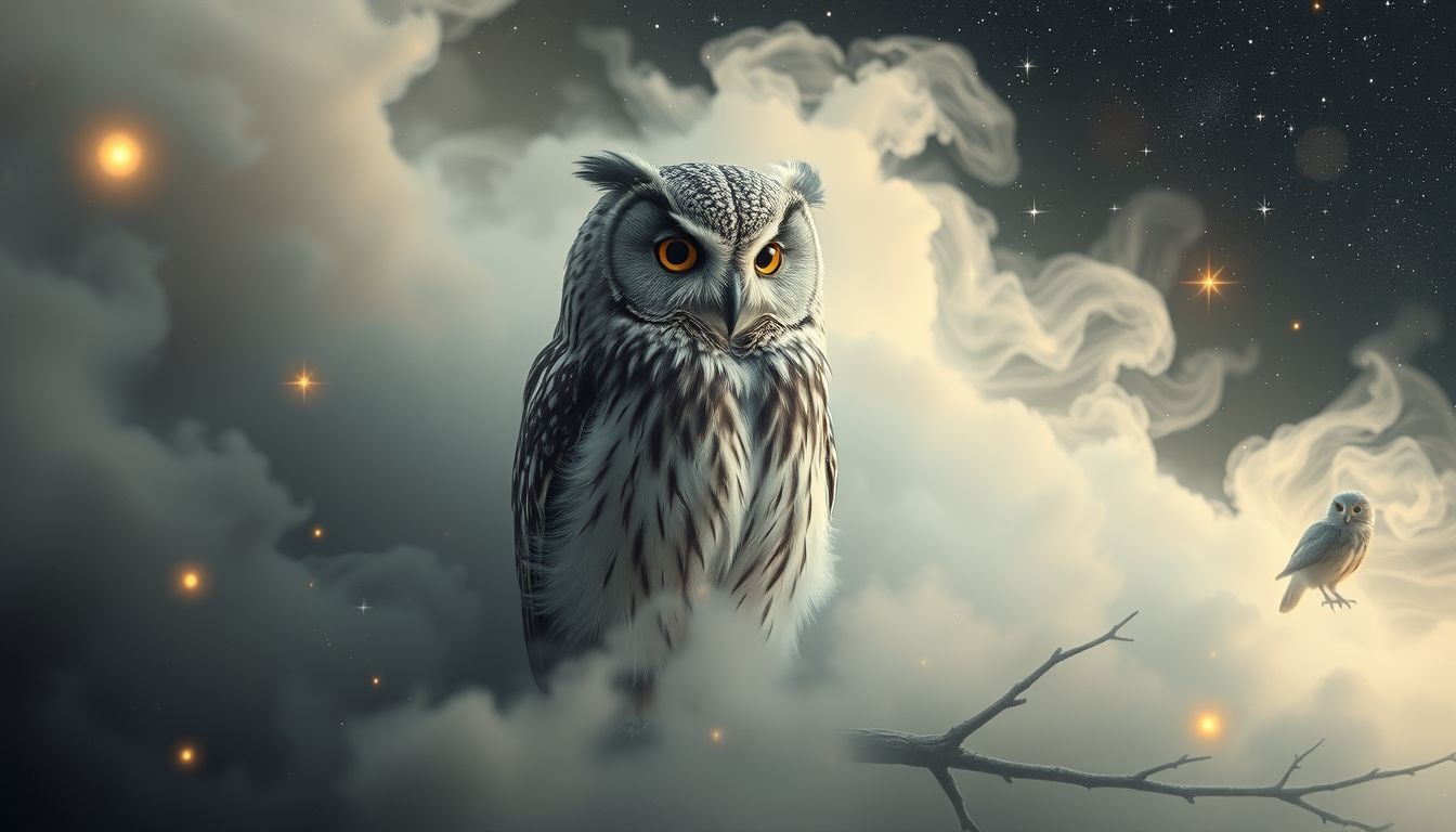 Rêver d’une chouette grise symbolise sagesse et discernement neutre.