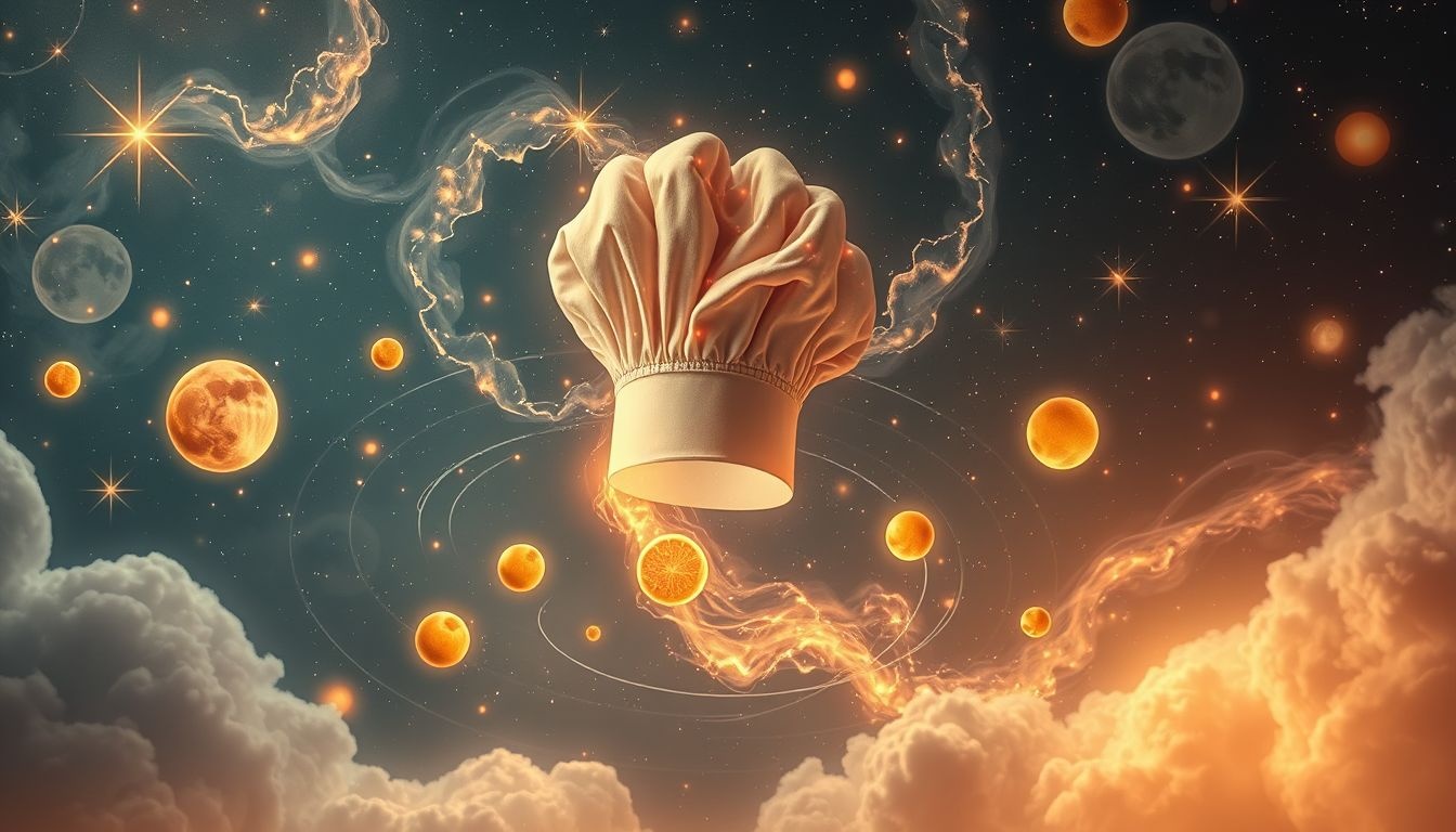 Rêver d'une coiffe de cuisinier symbolise créativité et générosité culinaire.