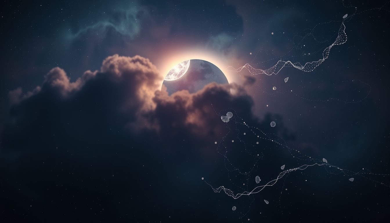 Rêver d’éclipse lunaire évoque souvent un deuil émotionnel profond.