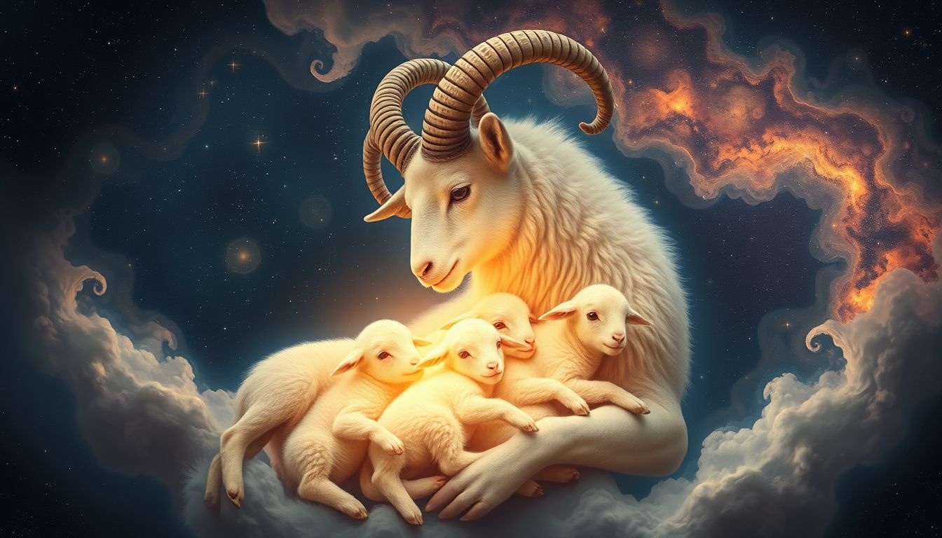 Rêver d'une femelle mouflon symbolise fertilité et protection maternelle instinctive.