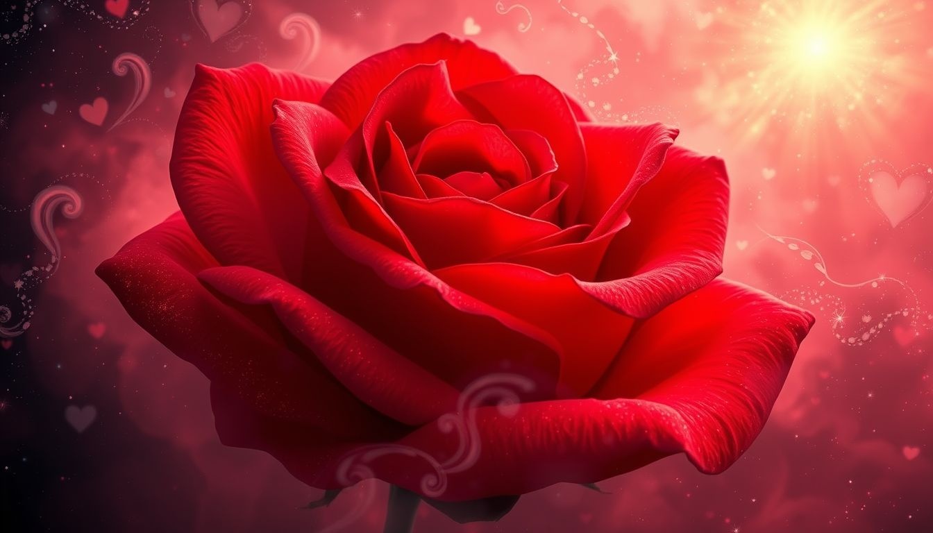 Rêver d'une rose de Damas rouge symbolise une passion brûlante.