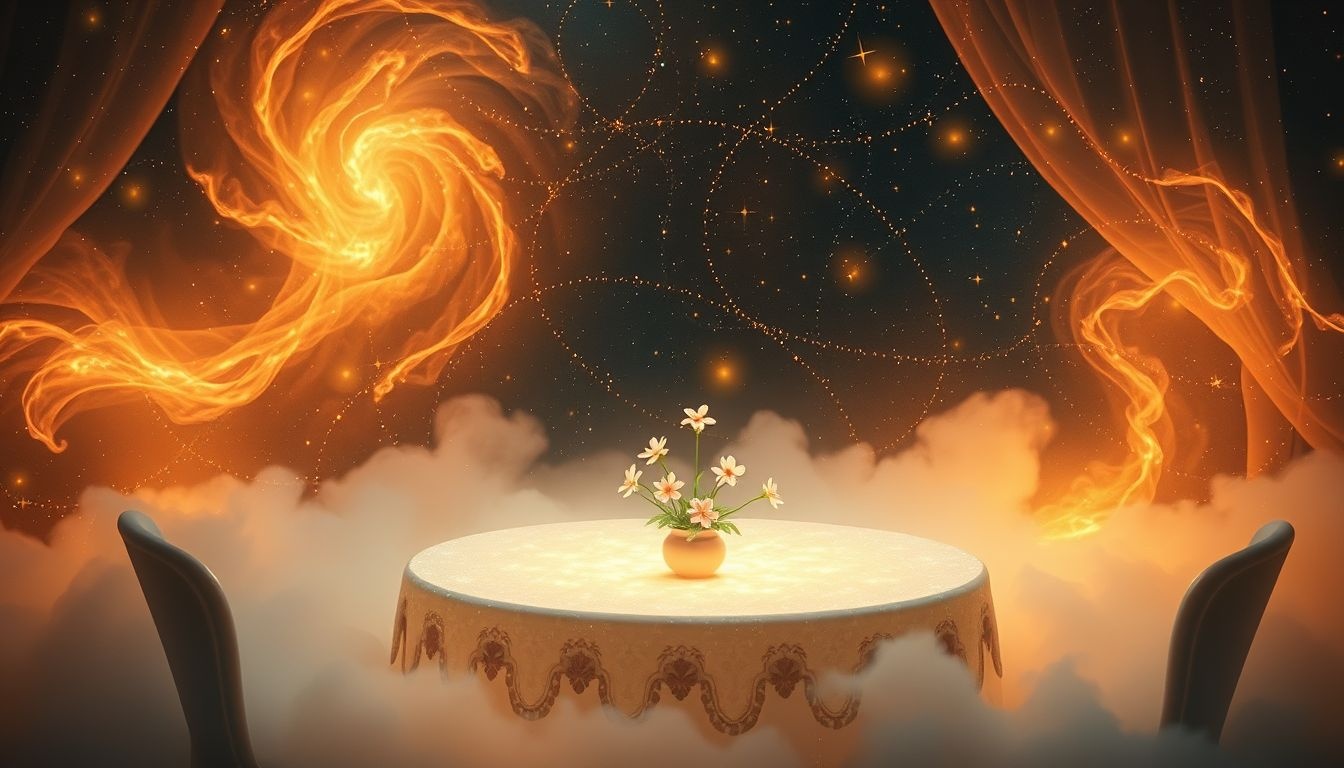 Rêver d’une table à fleurs symbolise harmonie et chaleur familiale.