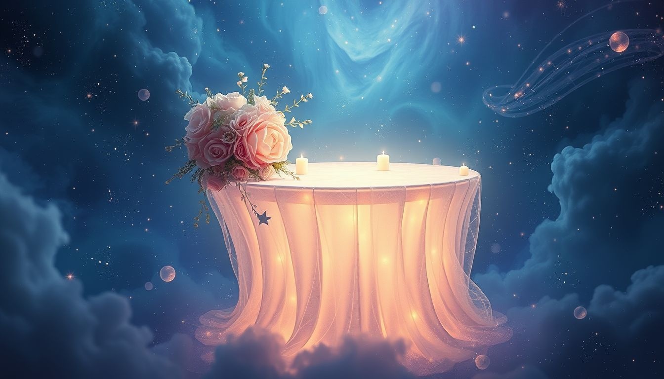 Les fleurs sur la table symbolisent souvent la beauté et l’harmonie.