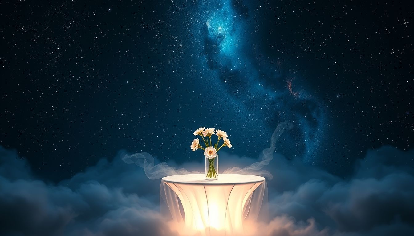 Rêver d'une table à fleurs révèle souvent une intuition profonde nocturne.