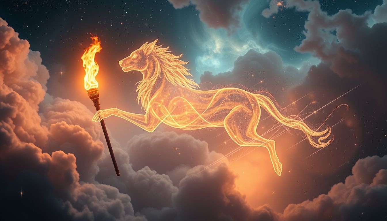 Rêver d'une torche et d'un animal symbolise intuition et puissance intérieure.