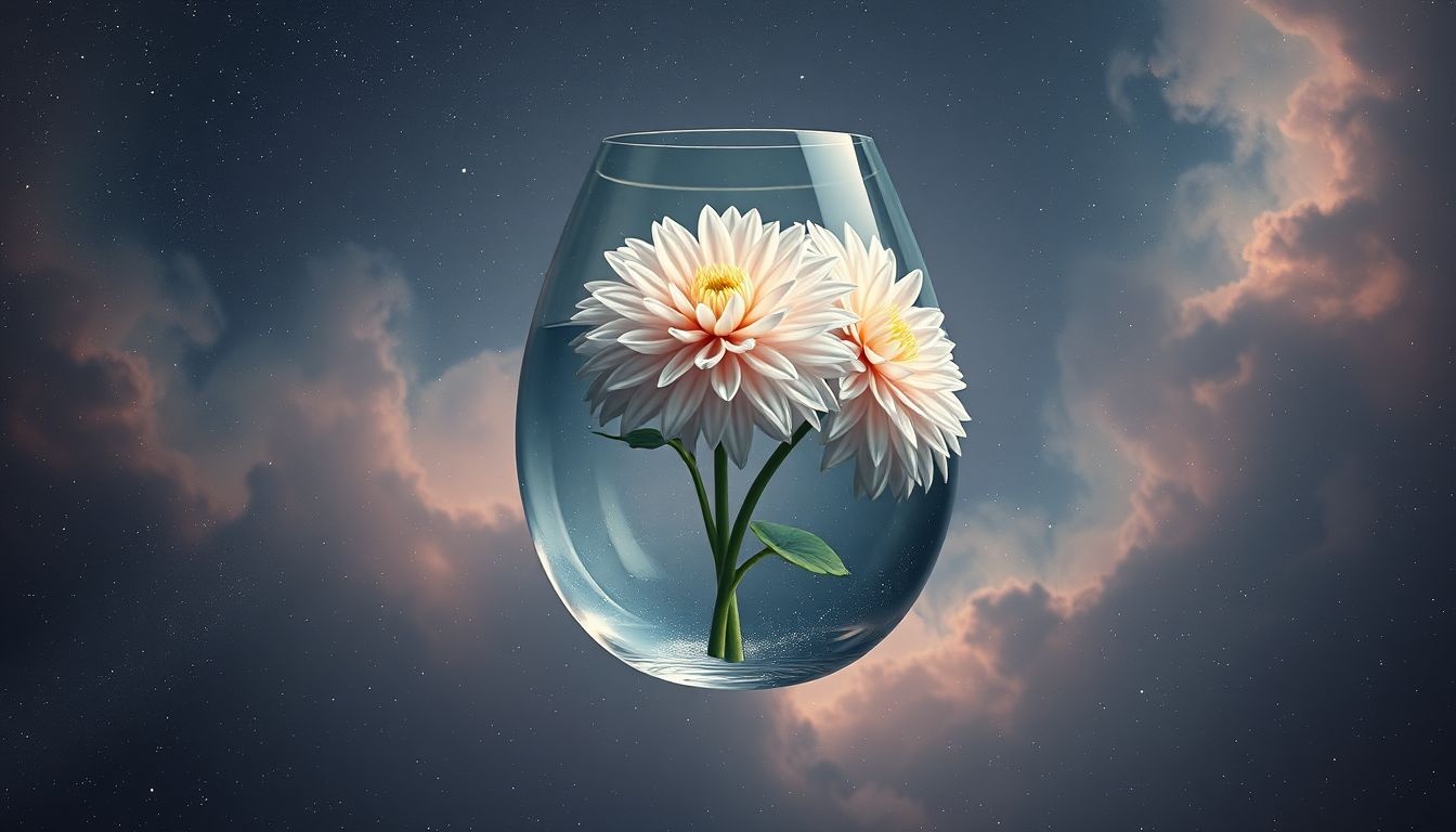 Rêver de dahlias en vase symbolise la beauté fragile du moment présent.