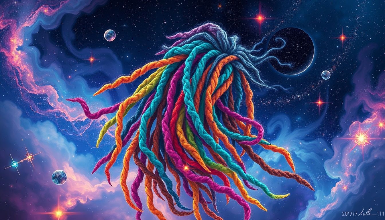Rêver de dreadlocks colorées symbolise créativité et affirmation personnelle.