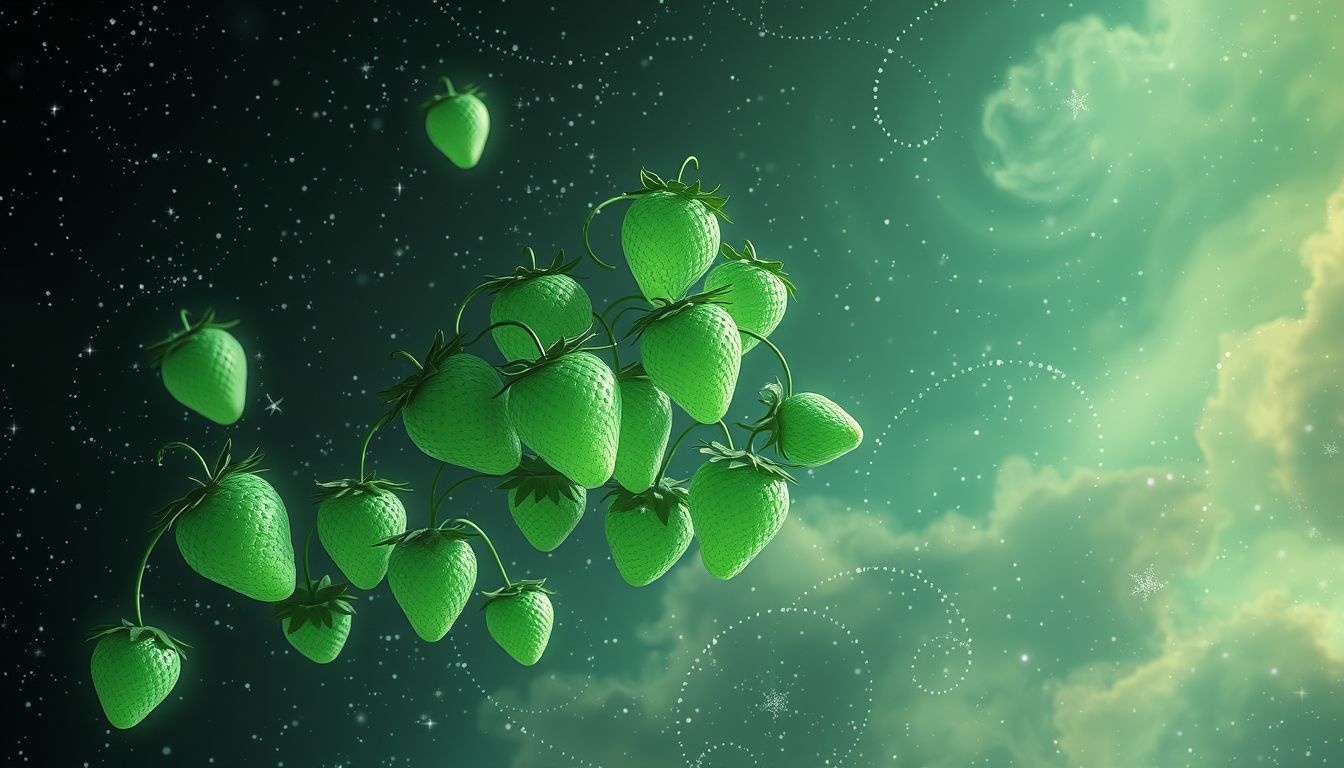 Rêver de fraises vertes symbolise projets en pause et patience.