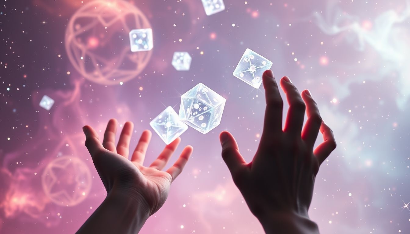 Rêver de lancer les dés symbolise prise de risque et destin.