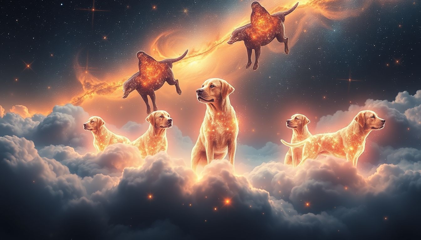 Rêver de plusieurs labradors symbolise une vie riche en affection.
