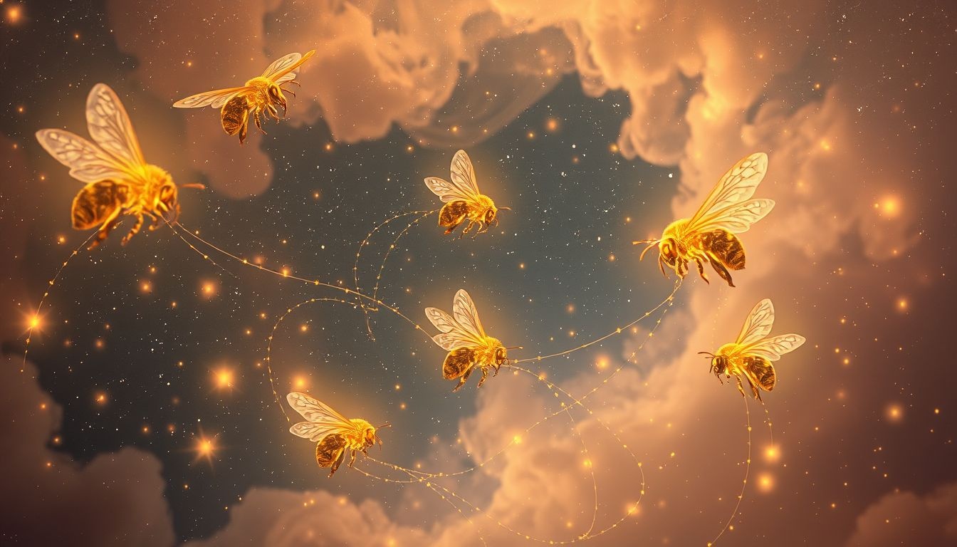 Rêver de pollen sur les abeilles symbolise collaboration et productivité.