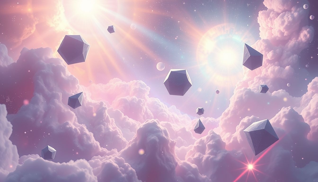 Les rayons futuristes symbolisent l'innovation et l'inexploré cosmique.
