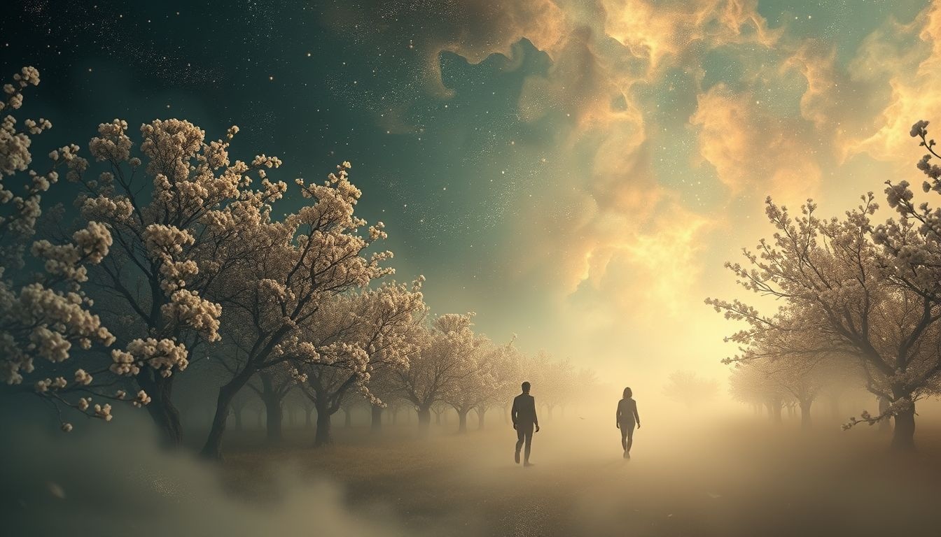 Se perdre dans un bois d'amandier symbolise quête intérieure et confusion.