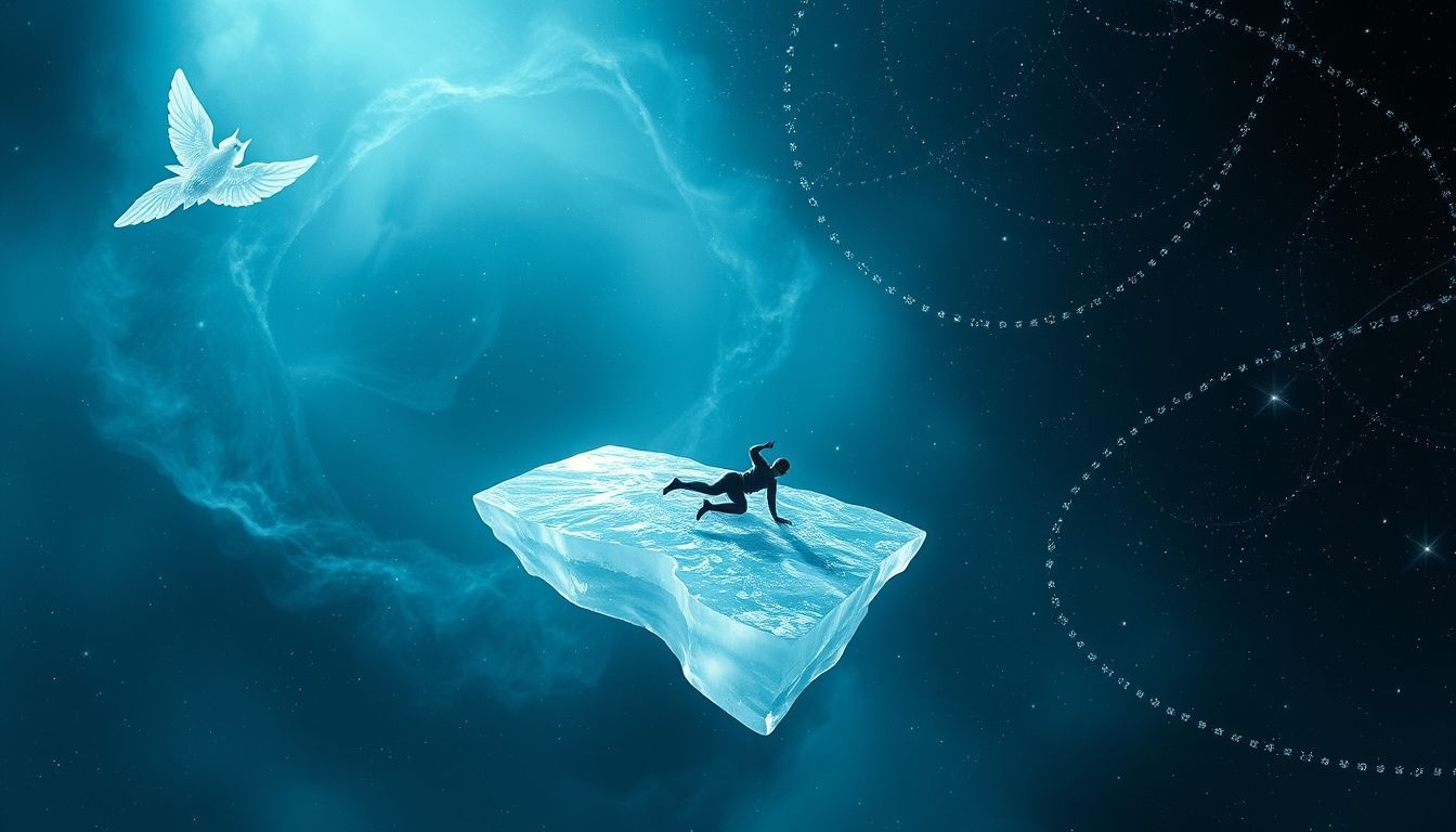 Tomber sur une plaque de glace symbolise une peur d’échouer subitement.