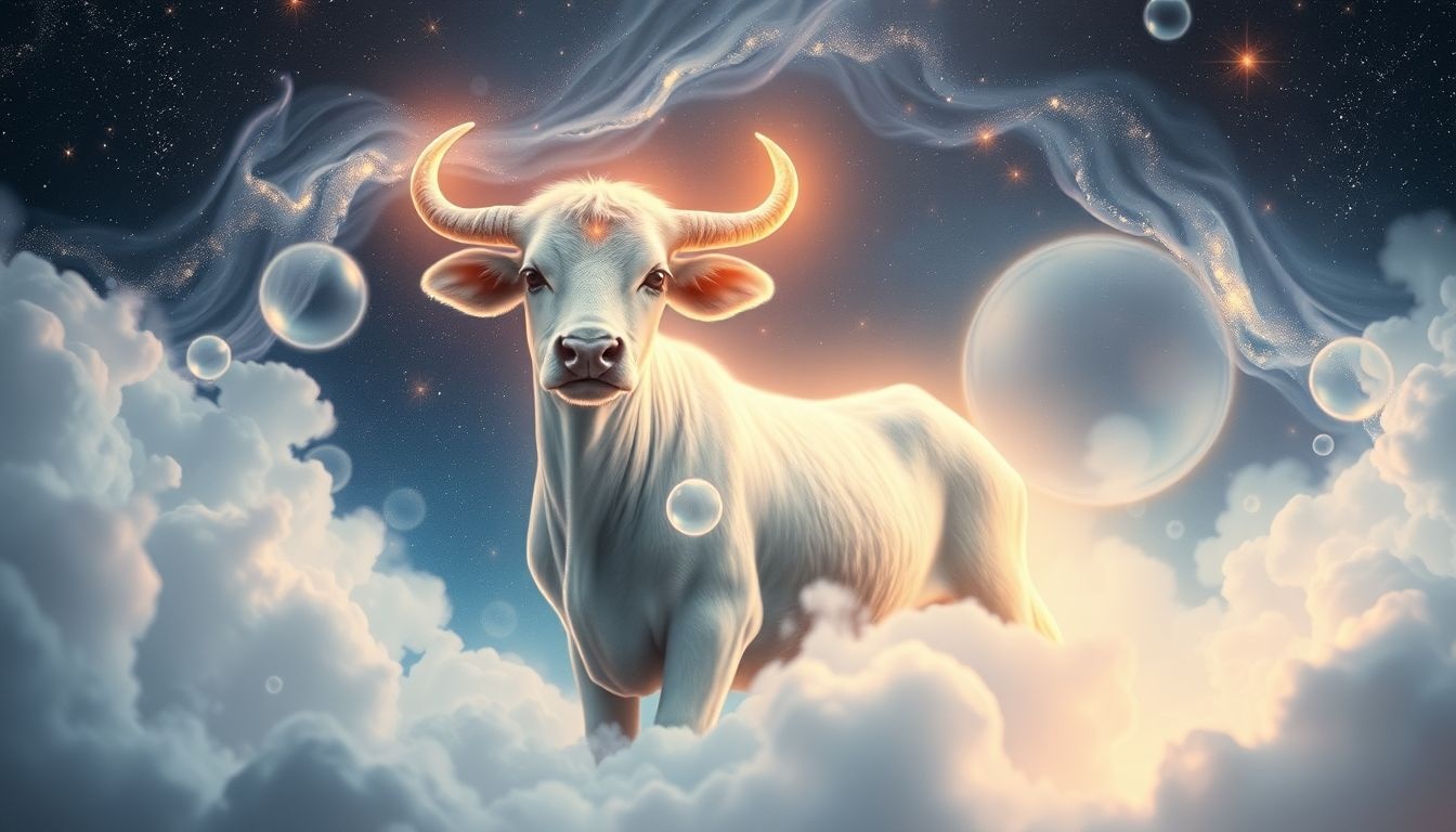 Rêver de veau cornu symbolise force et affirmation personnelle puissante.