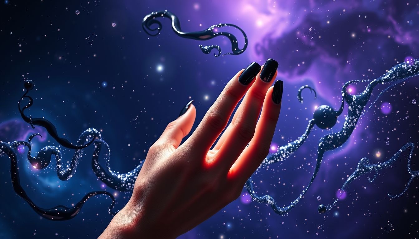 Rêver de vernis noir symbolise mystère, élégance et transformation profonde.