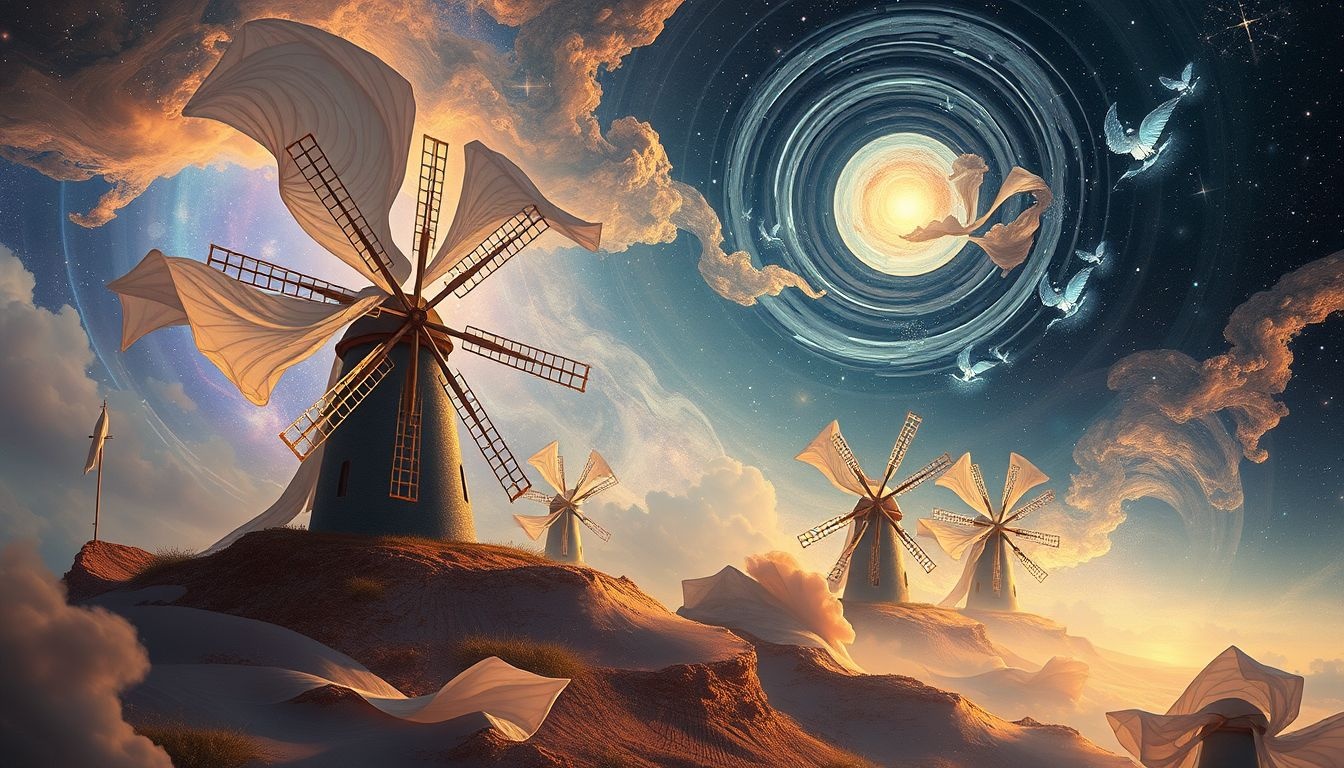 Rêver de voiles évoque l'idéalisme à la Don Quichotte.