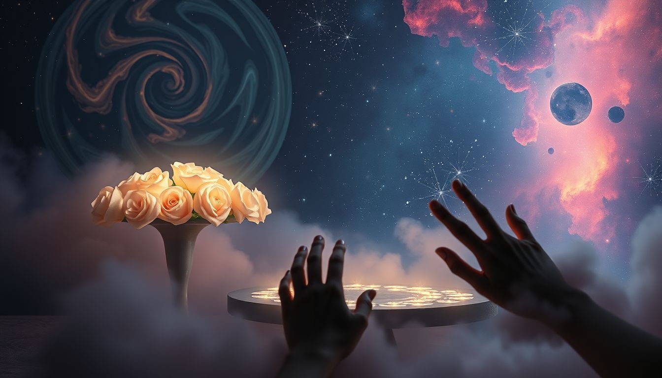 Rêver de voler une table à fleurs révèle un désir interdit et culpabilité.