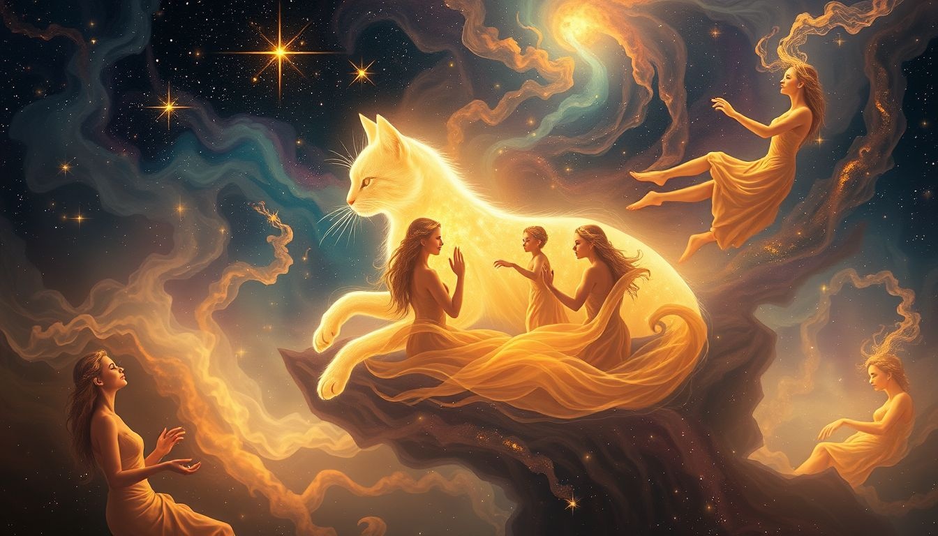La chatte symbolise souvent l'anima ou la mère protectrice.